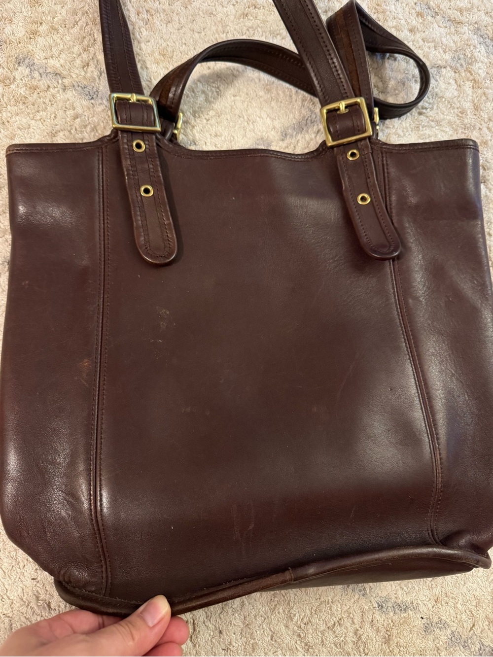 Vintage Coach Vintage 9090 Legacy Large Shopper Shoulder Bag Mahogany Leather